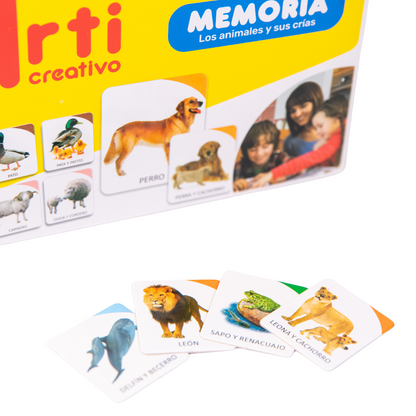 JUEGO DE MEMORIA: LOS ANIMALES Y SUS CRÍAS X 48 PZAS. ARTI CREATIVO