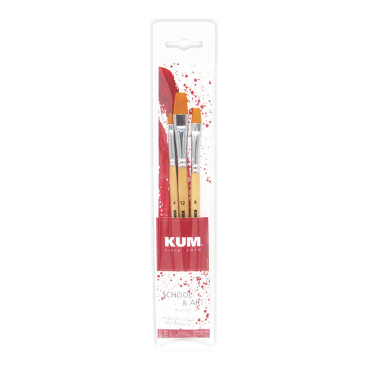 KUM SET DE PINCELES  SCHOOL & ART X 3 UNID. PLANO