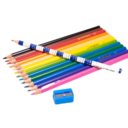 LÁPICES DE COLORES STABILO "TRIO" DELGADOS X 12 UND.