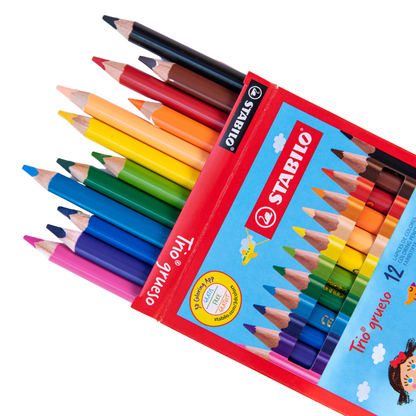 LÁPICES DE COLORES STABILO "TRIO" EXTRA GRUESOS X 24 UND.