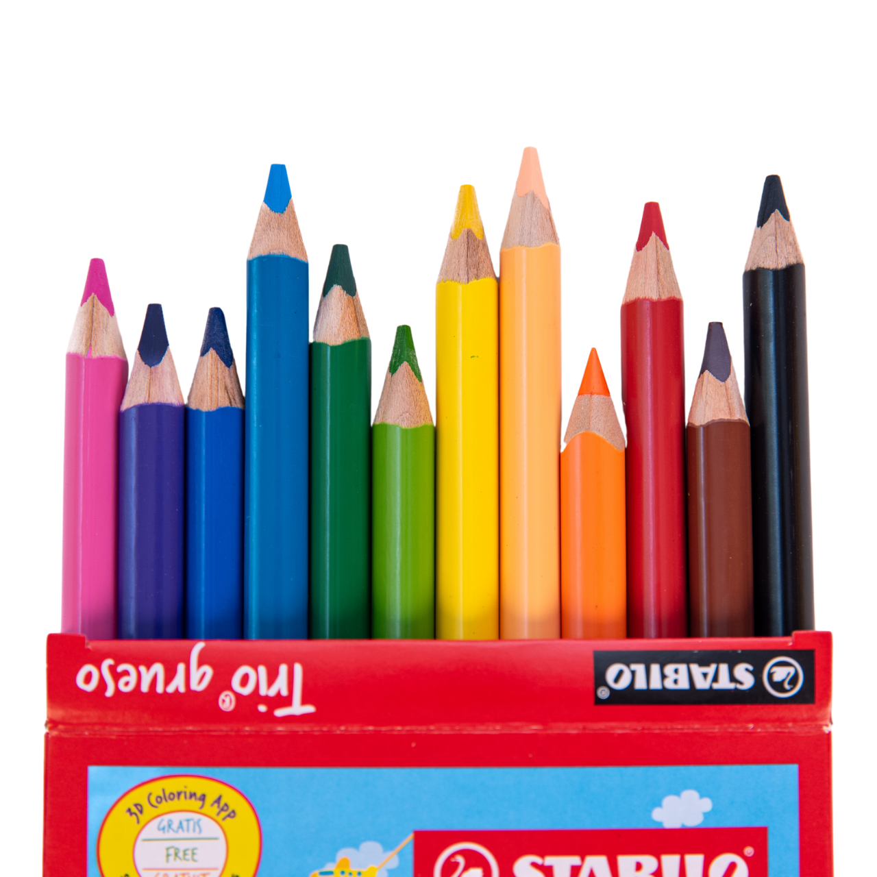 LÁPICES DE COLORES STABILO "TRIO" EXTRA GRUESOS X 24 UND.