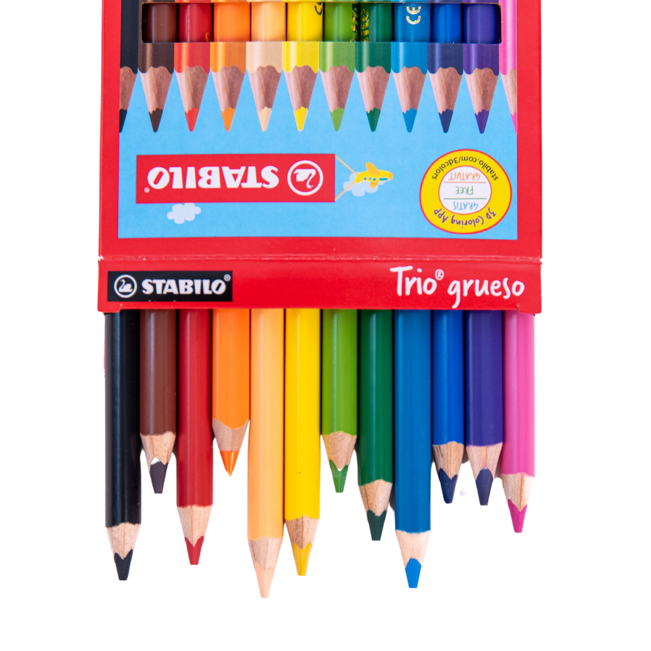 LÁPICES DE COLORES STABILO "TRIO" EXTRA GRUESOS X 24 UND.