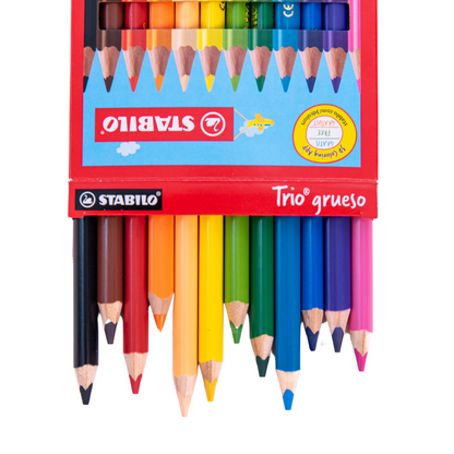 LÁPICES DE COLORES STABILO "TRIO" EXTRA GRUESOS X 24 UND.