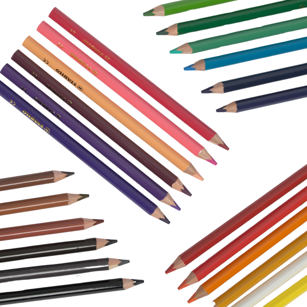 LÁPICES DE COLORES STABILO "TRIO" EXTRA GRUESOS X 24 UND.