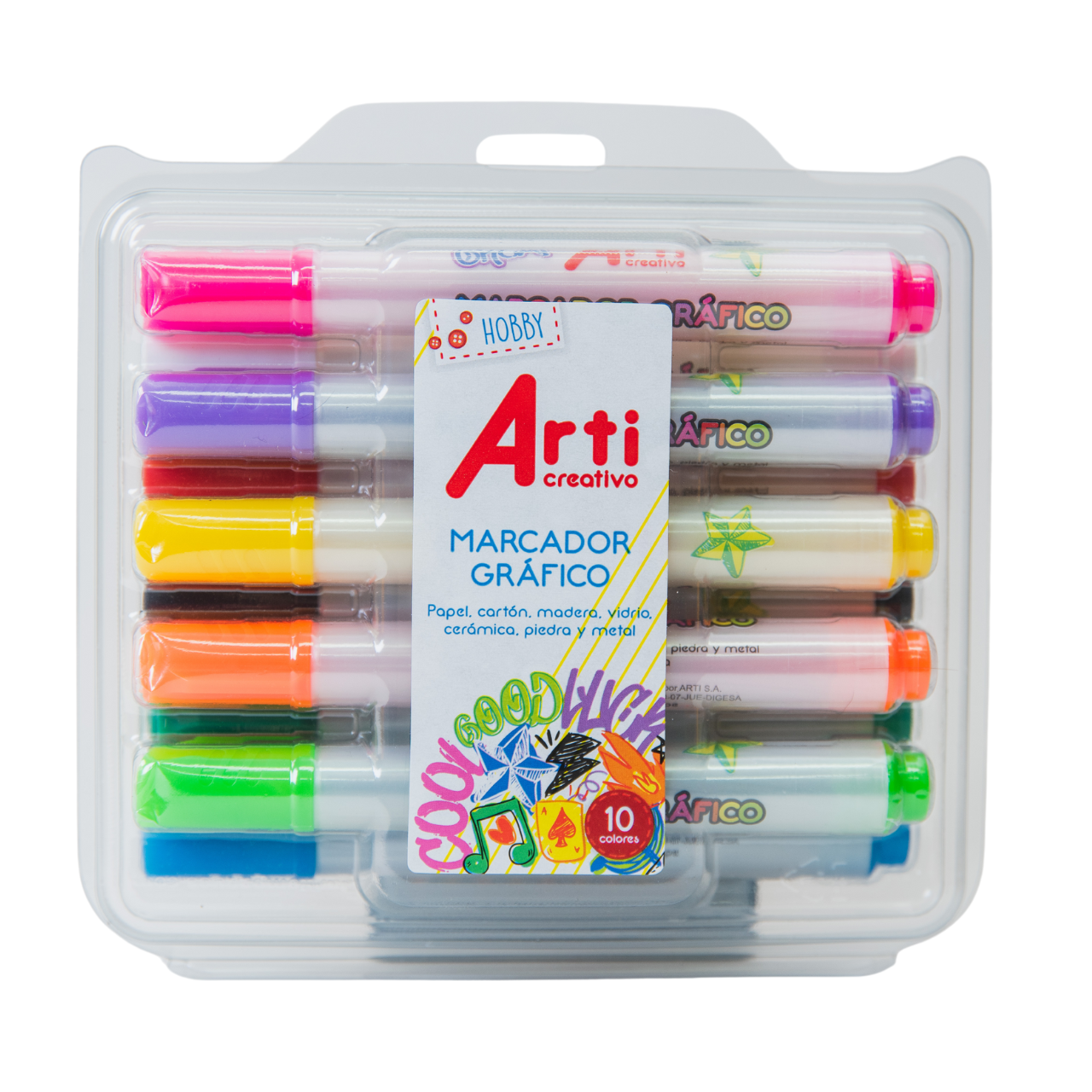 MARCADOR GRÁFICO X 10 UND. ARTI CREATIVO