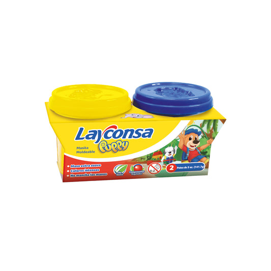 Masa para moldear Layconsa 2 x 5oz Amarillo y Azul