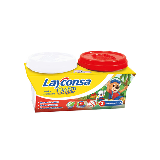 Masa para moldear Layconsa 2 x 5oz Rojo y Blanco