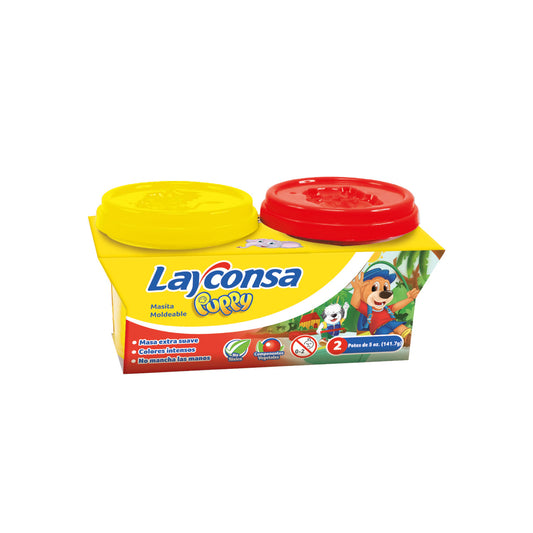 Masa para moldear Layconsa 2 x 5oz Rojo y Amarillo