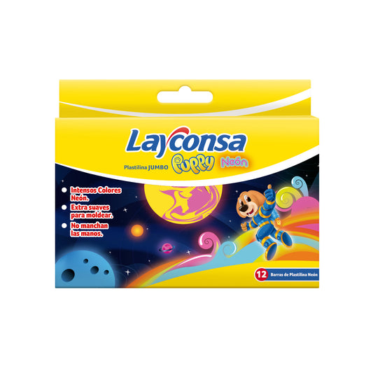 Plastilina Layconsa Puppy Jumbo x 12 Neón