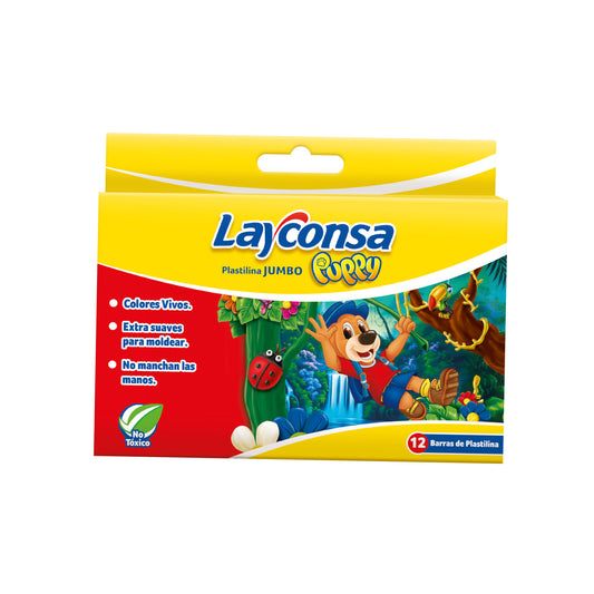 PLASTILINA LAYCONSA PUPPY JUMBO 12 COLORES