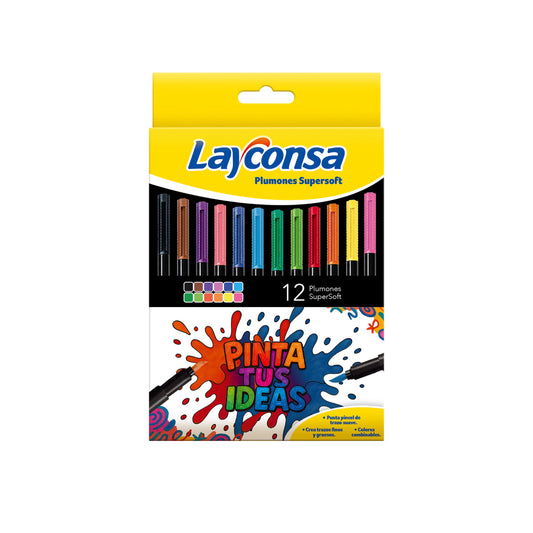 Plumones Layconsa Super Soft x 12