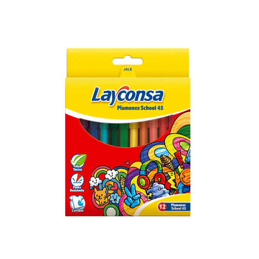 Plumones Layconsa School 45 Estuche x 12
