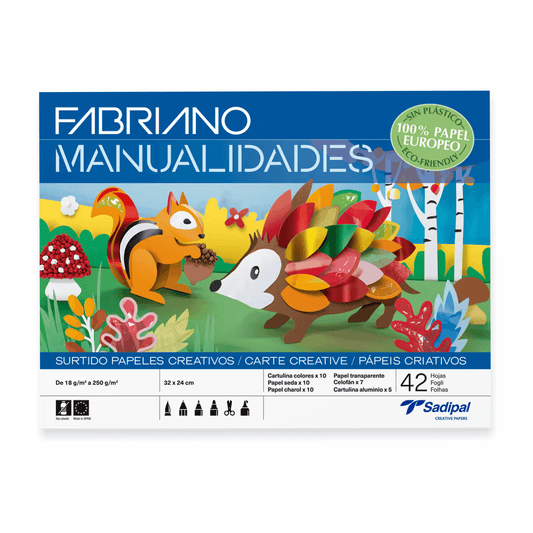 BLOCK SADIPAL MANUALIDADES SURTIDO PAPELES CREATIVOS  X 42 HJS 100% PAPEL EUROPEO