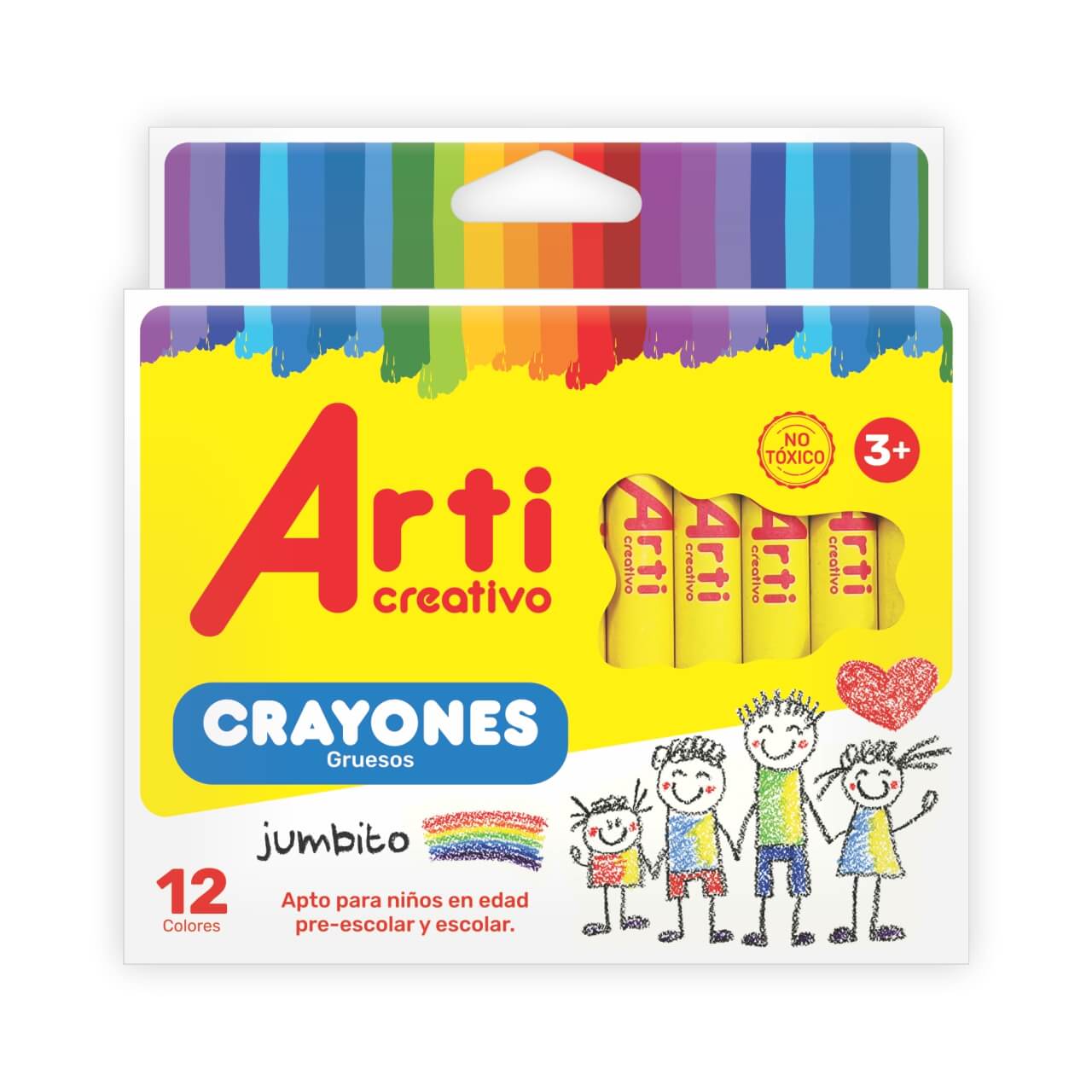 CRAYONES GRUESOS JUMBITO X 12 UND. ARTI CREATIVO