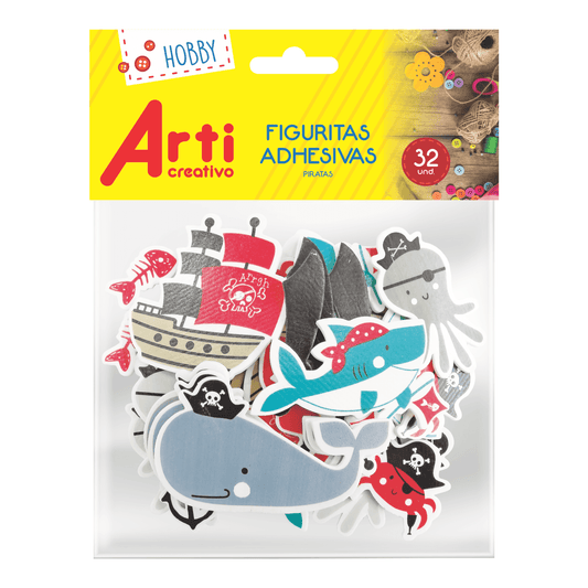 FIGURAS ADHESIVAS "PIRATAS" X 30 UND. ARTI CREATIVO