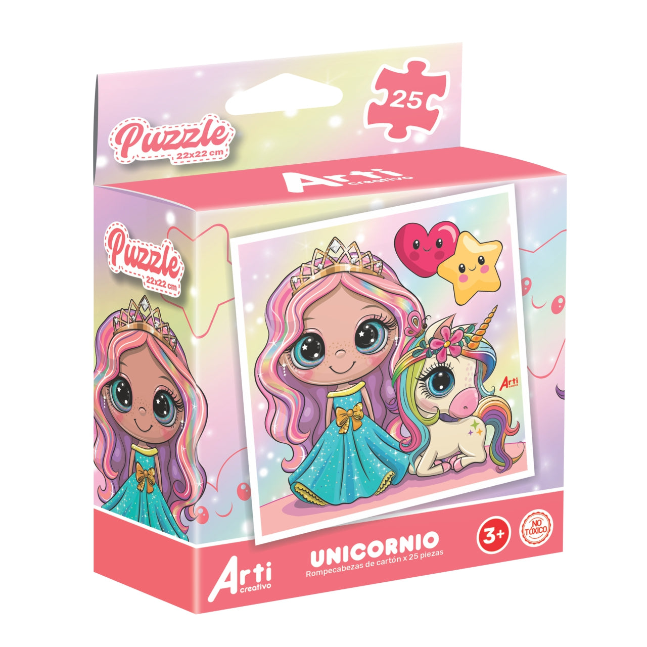 ROMPECABEZAS CARTON X 25PZA UNICORNIO 22X22CM