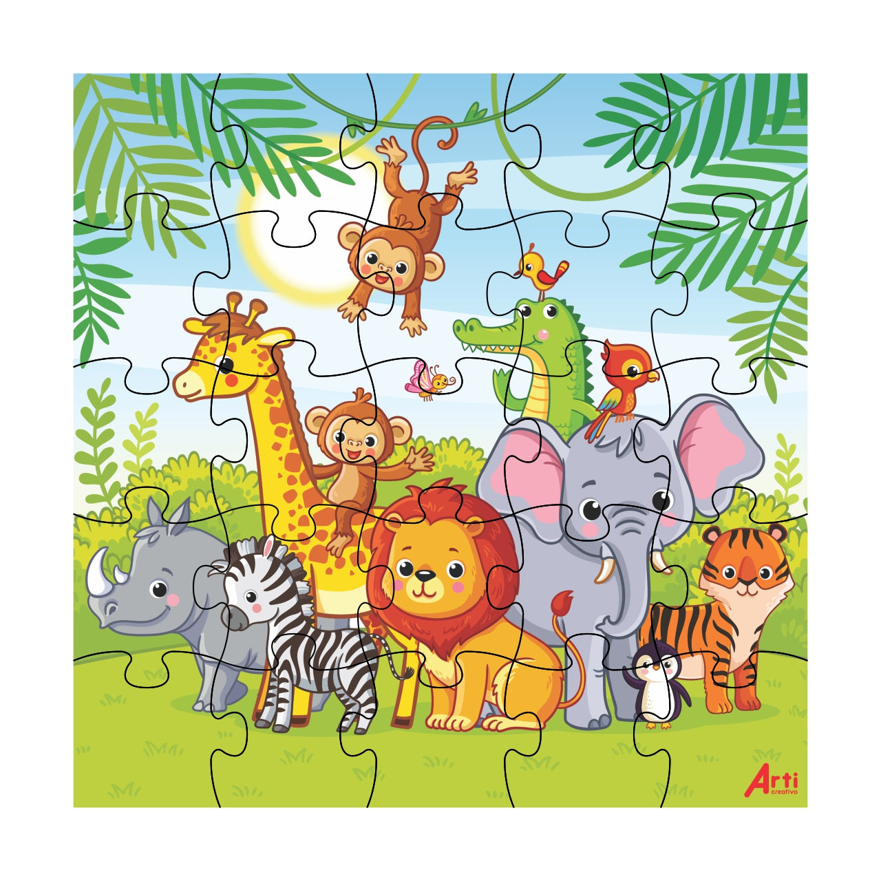 ROMPECABEZAS CARTON X 25PZA AMIGUITOS DEL ZOO 22X22CM