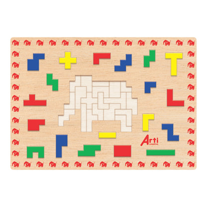JUEGO DE ENCAJE MADERA ELEPHANT-TANGRAM X 20 PZA
