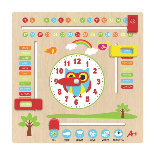 JUEGO EDUCATIVO DE ENCAJE CALENDARIO - RELOJ DE CREATIVO ARTI CREATIVO