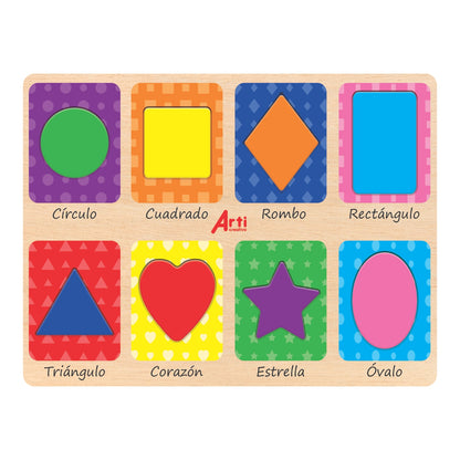 JUEGO DE ENCAJE MADERA FORMAS GEOMETRICAS X 8PZAS
