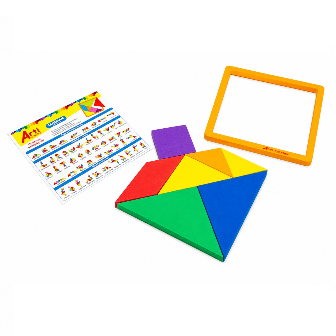 TANGRAM: JUEGO DE EXPLORACION EN GOMA EVA X 7 PIEZAS - ARTI CREATIVO