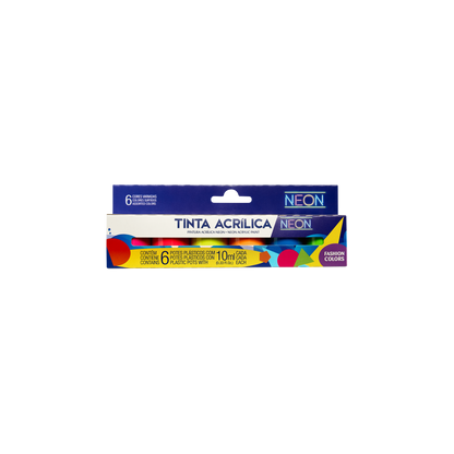 PINTURA ACRÍLICA NEON "ACRILEX" X 6 UND.