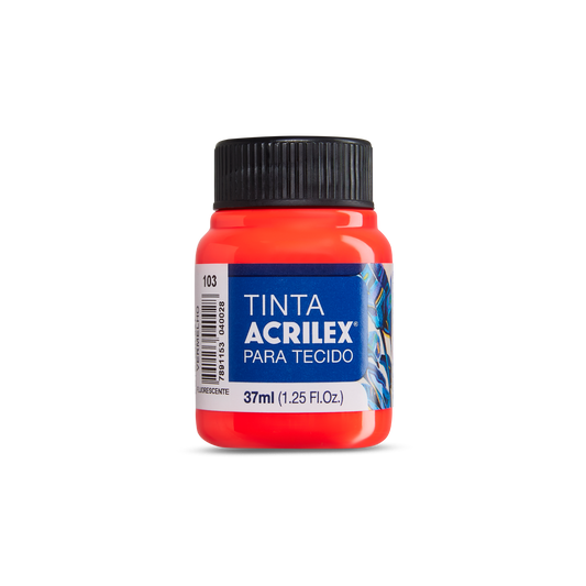 PINTURA PARA TELA FLUORESCENTE ACRILEX - ROJO