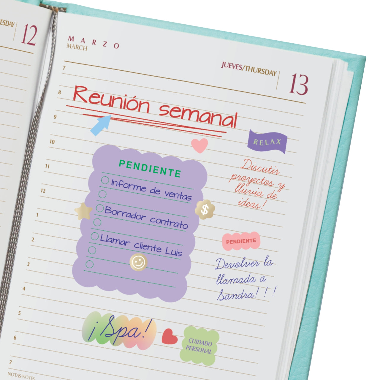 STICKERS PARA AGENDAS 7 HOJAS