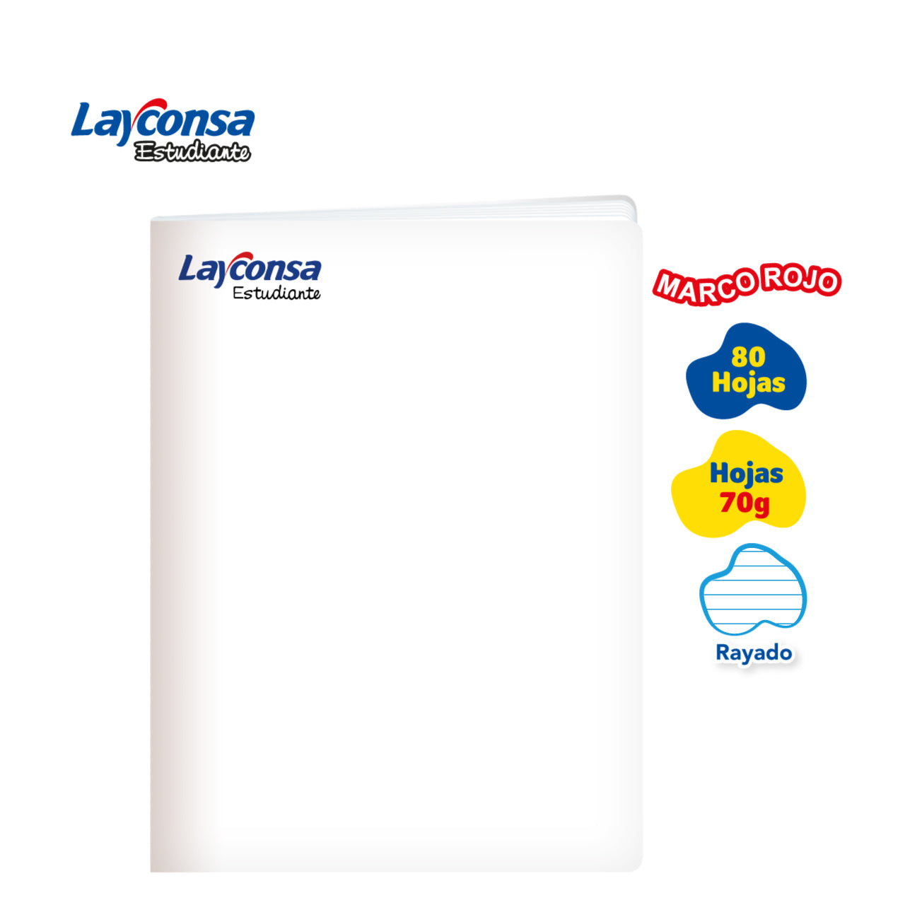 Cuad. Grap. A4 Ray. 80H  Layconsa Estudiante - Blanco