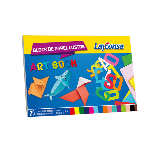 Art Book Layconsa Papel Lustre x 20 hojas surtidas