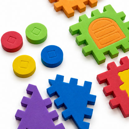 JUEGO DE CONSTRUCCION: BLOCKS & TOWERS X 60 PIEZAS EN GOMA EVA - ARTI CREATIVO
