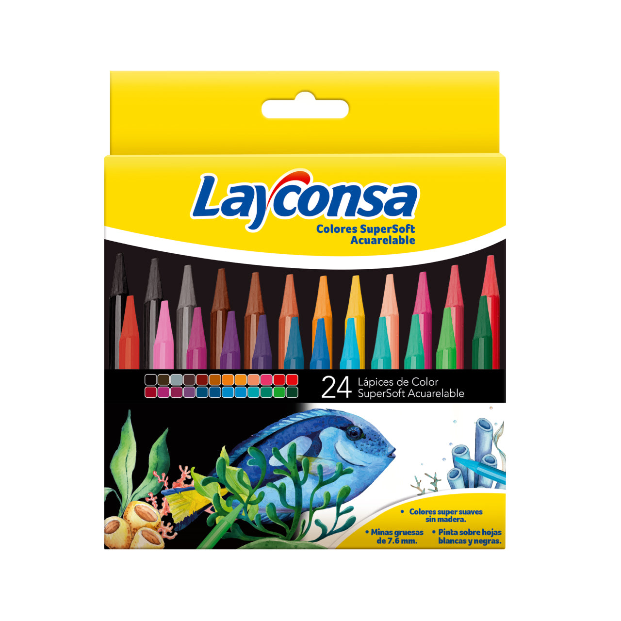 Lápiz Color Acuarelable Infinito Super Soft x 24 Layconsa