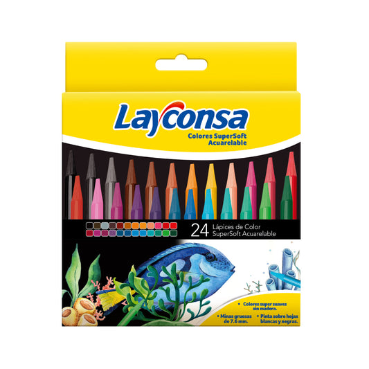 Lápiz Color Acuarelable Infinito Super Soft x 24 Layconsa
