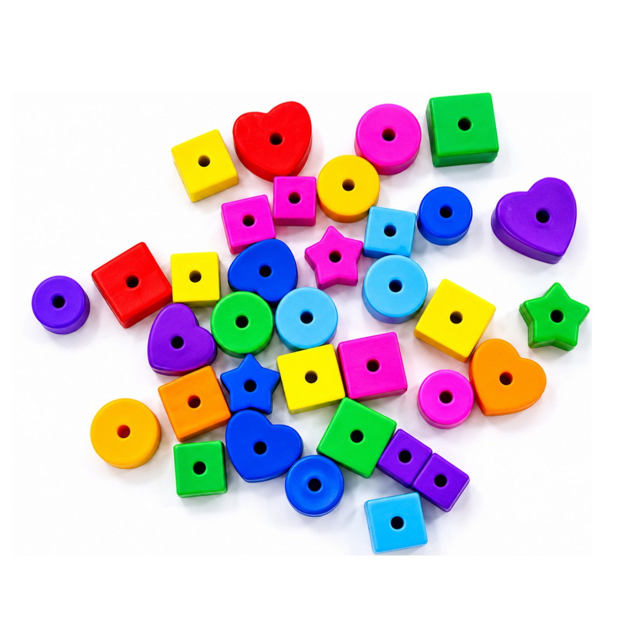JUEGO DE ENHEBRADO Y EXPLORACIÓN EN GOMA EVA: CUENTAS X 108 PIEZAS - ARTI CREATIVO
