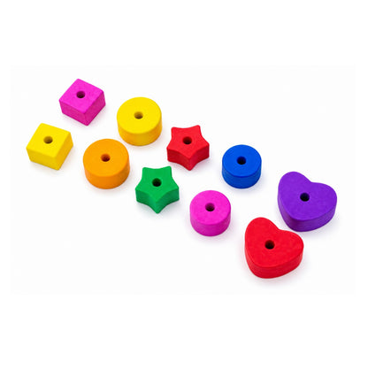 JUEGO DE ENHEBRADO Y EXPLORACIÓN EN GOMA EVA: CUENTAS X 108 PIEZAS - ARTI CREATIVO