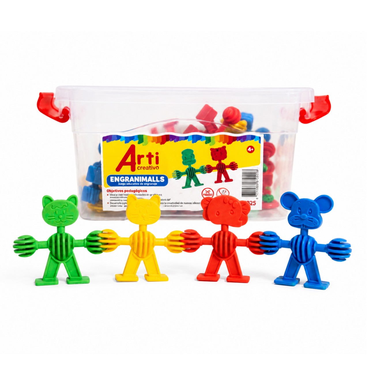 JUEGO DE CONSTRUCCIÓN Y ENGRANAJE: ENGRANIMALS X 24 PIEZAS - ARTI CREATIVO