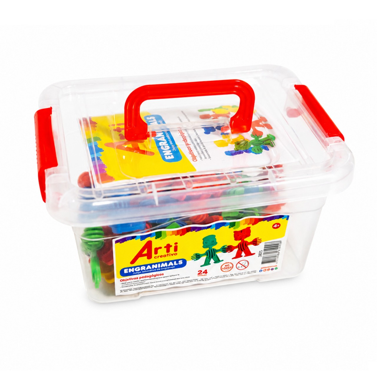 JUEGO DE CONSTRUCCIÓN Y ENGRANAJE: ENGRANIMALS X 24 PIEZAS - ARTI CREATIVO