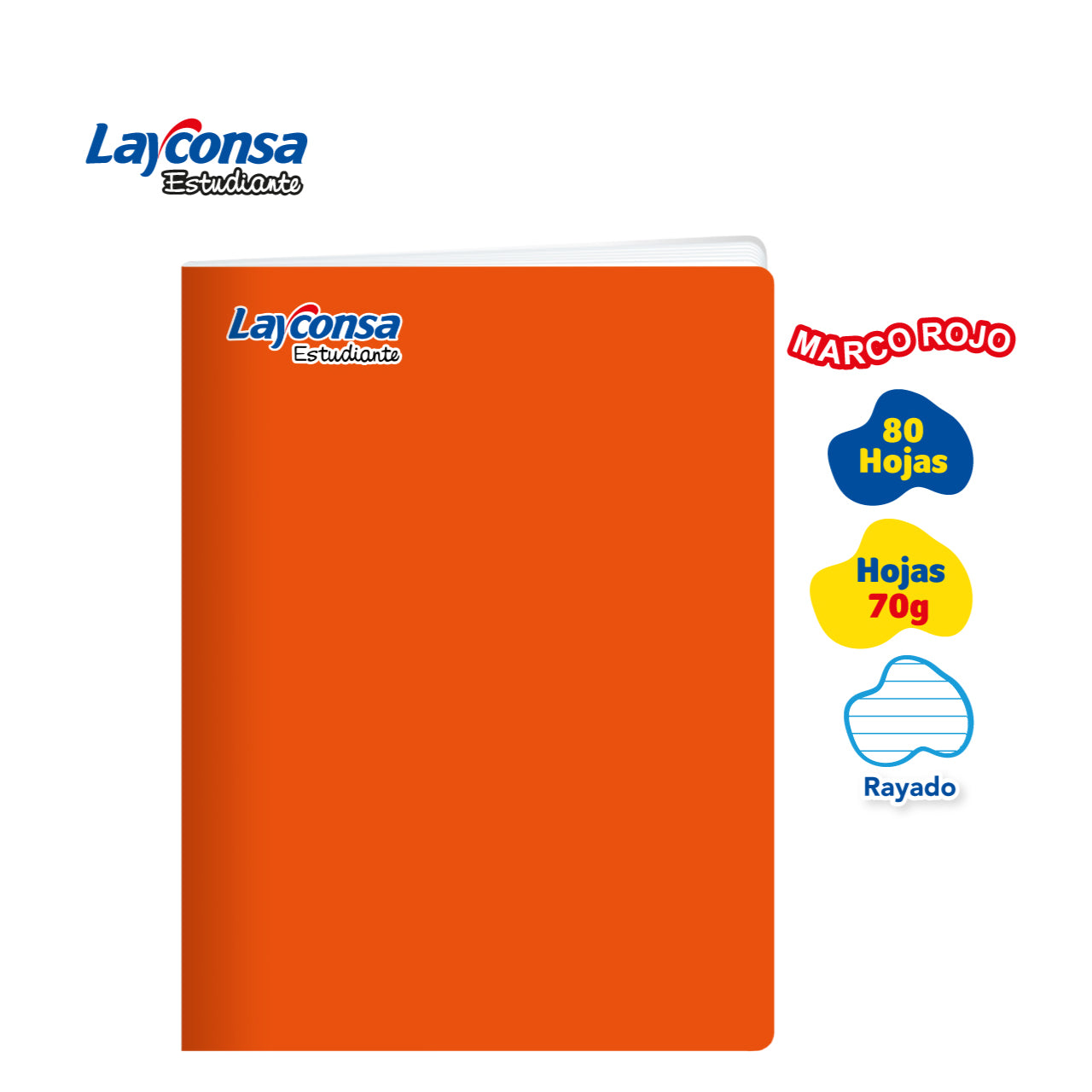 Cuad. Grap. A4 Ray. 80H  Layconsa Estudiante - Anaranjado