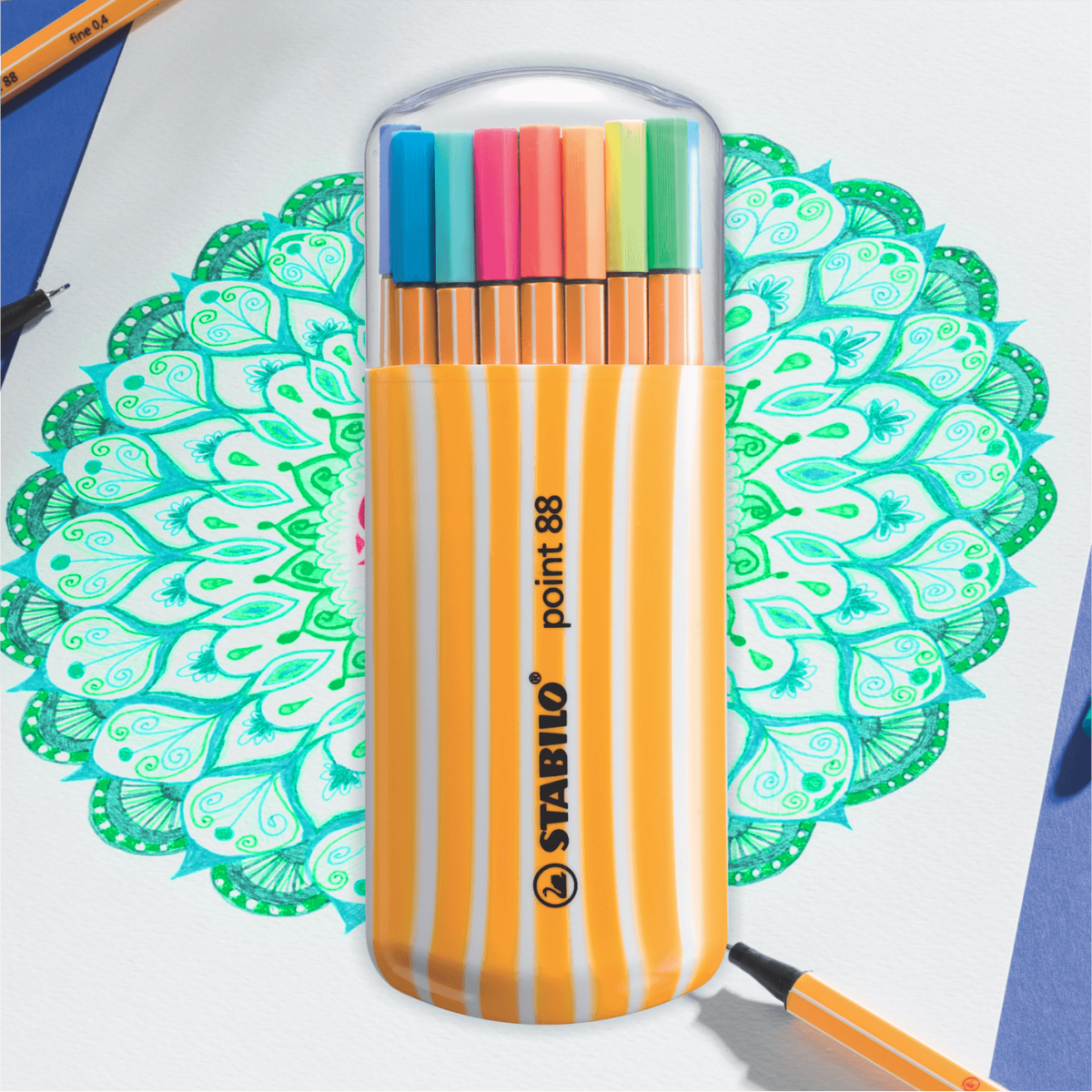FINE PEN STABILO POINT 88 ESTUCHE ZEBRUI 20 COLORES