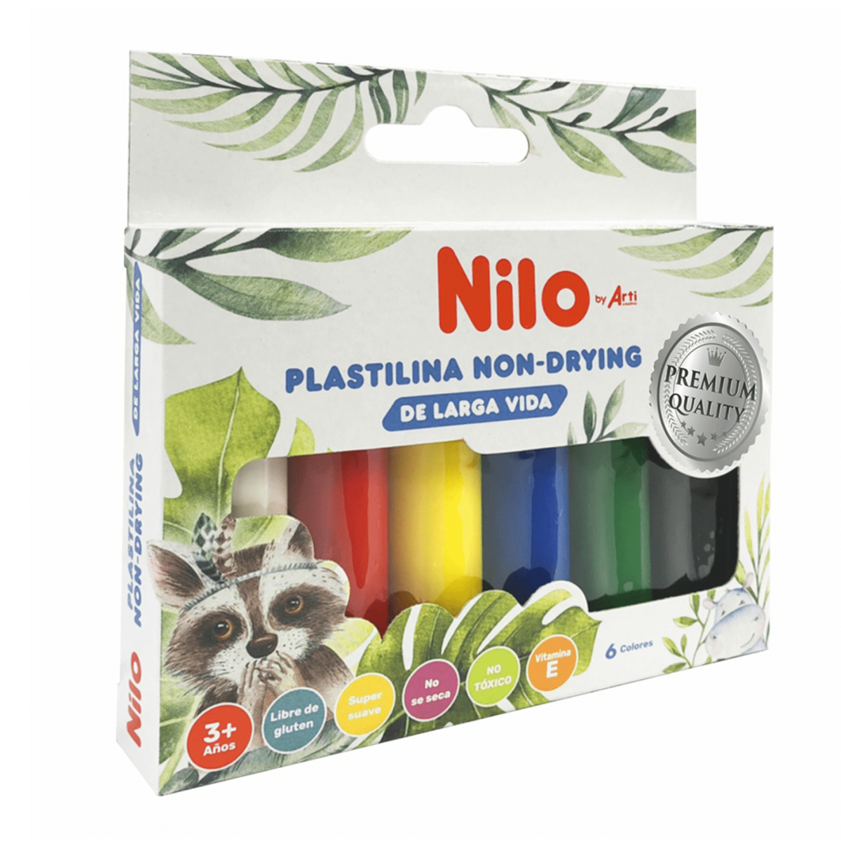 PLASTILINA NON DRYING NILO 6 COLORES DE LARGA VIDA