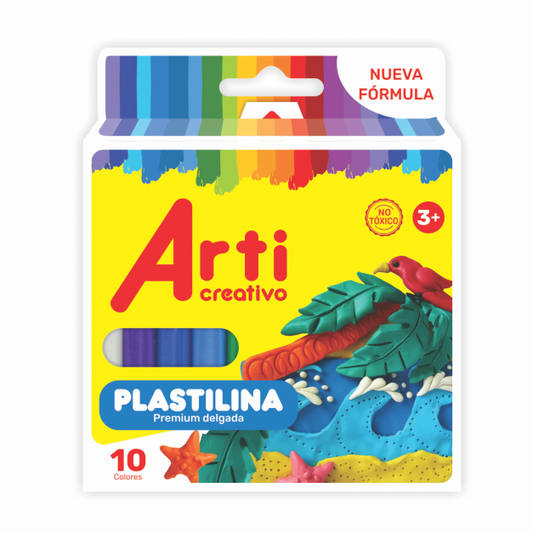 PLASTILINA DELGADA ARTI CREATIVO X 10 UND.