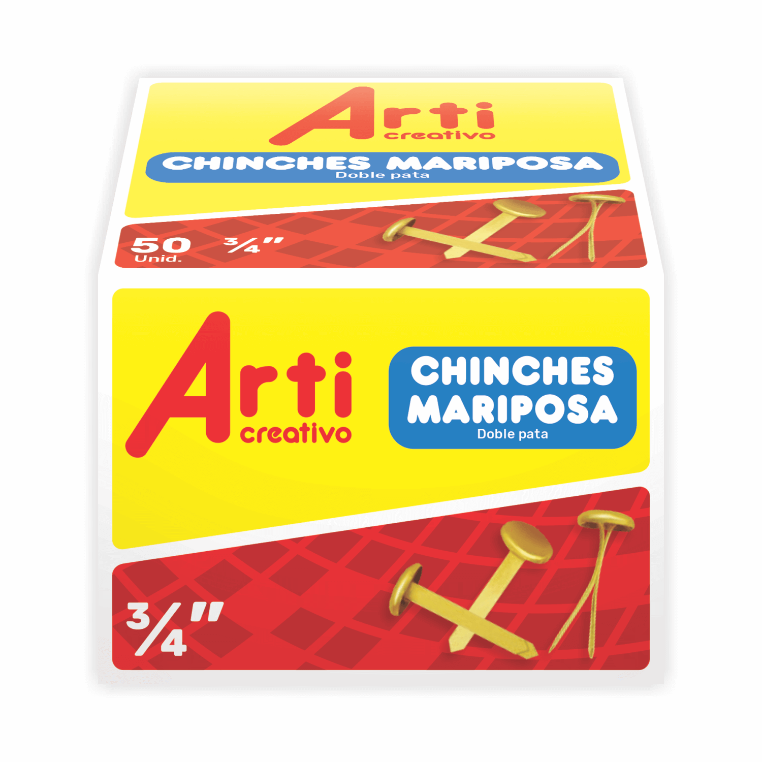 CHINCHES MARIPOSA DOBLE PATA X 50 UND. ARTI CREATIVO
