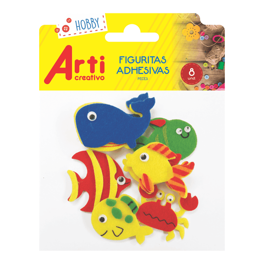 FIGURAS ADHESIVAS "PECES" X 8 UND. ARTI CREATIVO