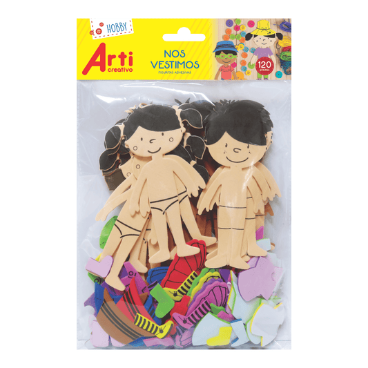 FIGURAS ADHESIVAS ARMABLES "NOS VESTIMOS" X 120 UND. ARTI CREATIVO