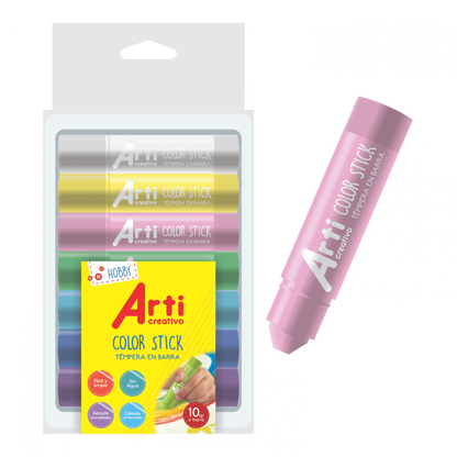 TÉMPERAS EN BARRA "COLOR STICK" ARTI CREATIVO - FANCY X 7 UND.