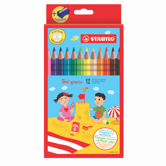 LAPICES DE COLORES STABILO "TRIO" EXTRA GRUESOS X 12 UND.