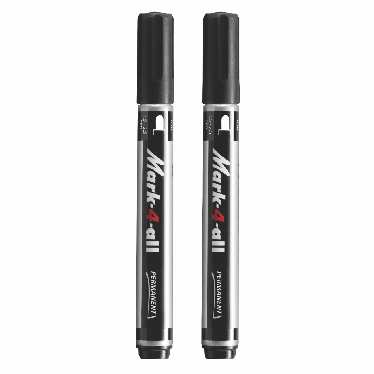 MARCADOR INDELEBLE GRUESO STABILO "MARK 4ALL" X 2 UND. (COLOR NEGRO)