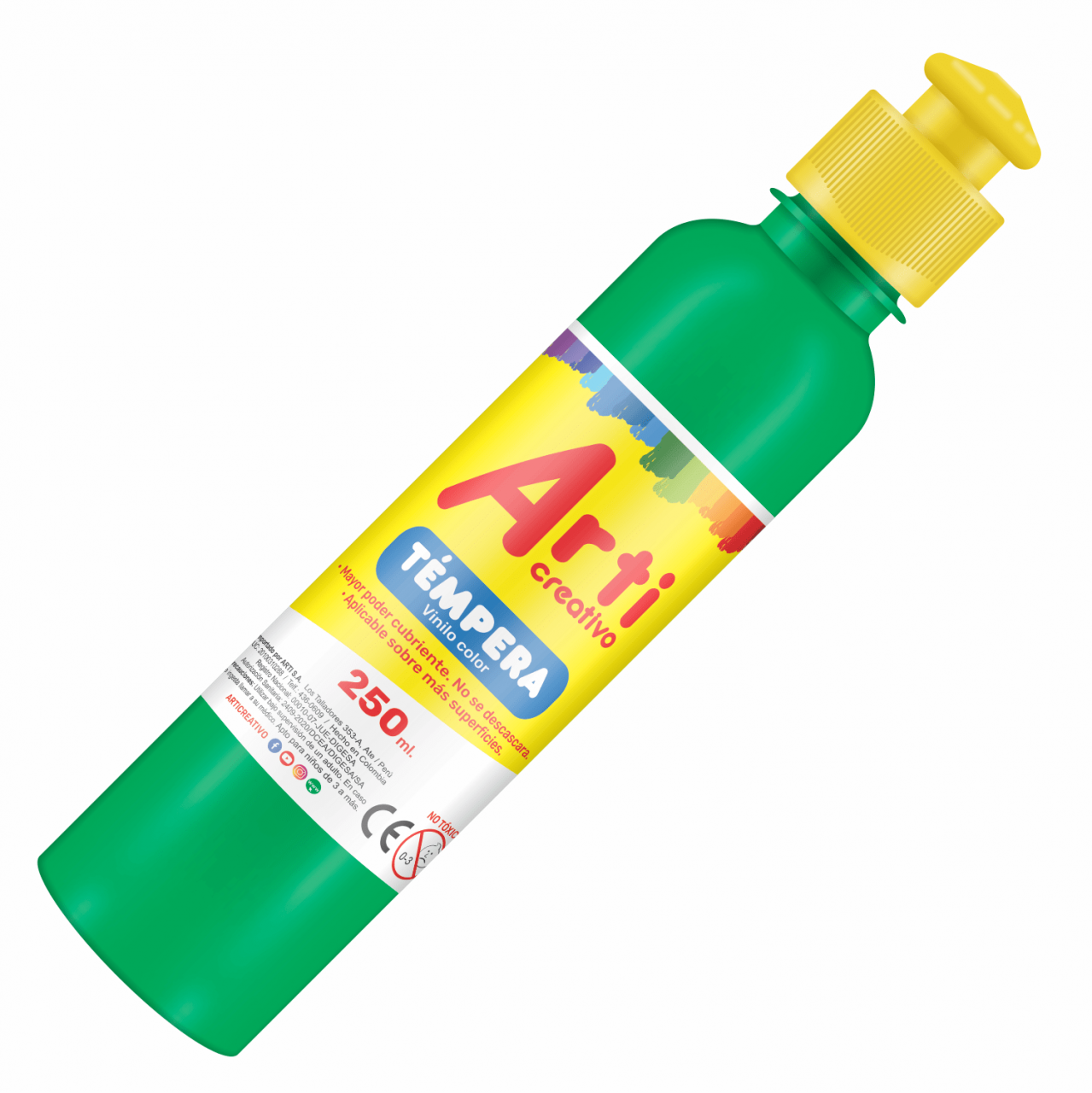 TÉMPERA VERDE X 250 ML. ARTI CREATIVO