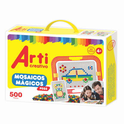 JUEGO DE EXPLORACION "MOSAICOS MÁGICOS" PEGS ARTI CREATIVO X 500 PZAS.