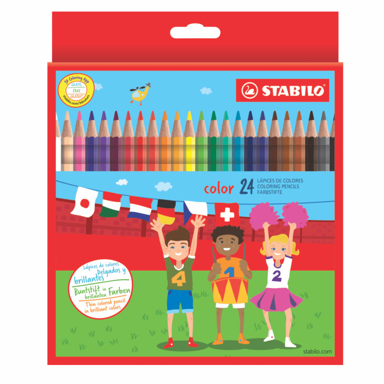 LÁPICES DE COLORES STABILO X 24 UND.